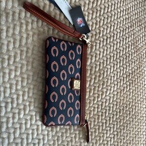 Dooney & Bourke Navy and Orange Wristlet Chicago Bears